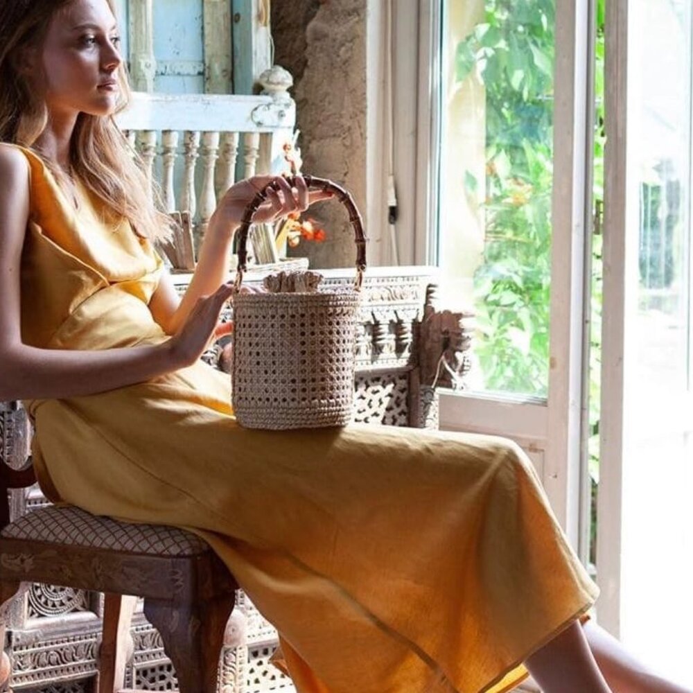 Caterina Bertini Woven Bucket Bag